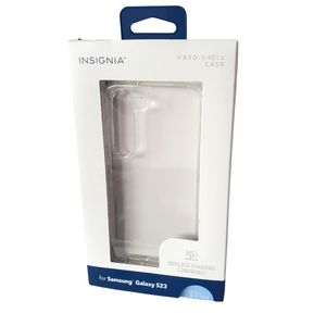 Insignia Galaxy S23 Hard-Shell Clear Phone Case Wireless Charging Capable